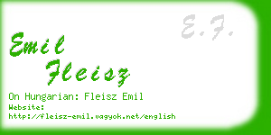 emil fleisz business card